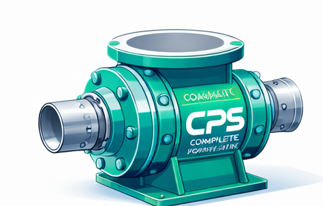 Cartoon-style rotary valve with CPS branding